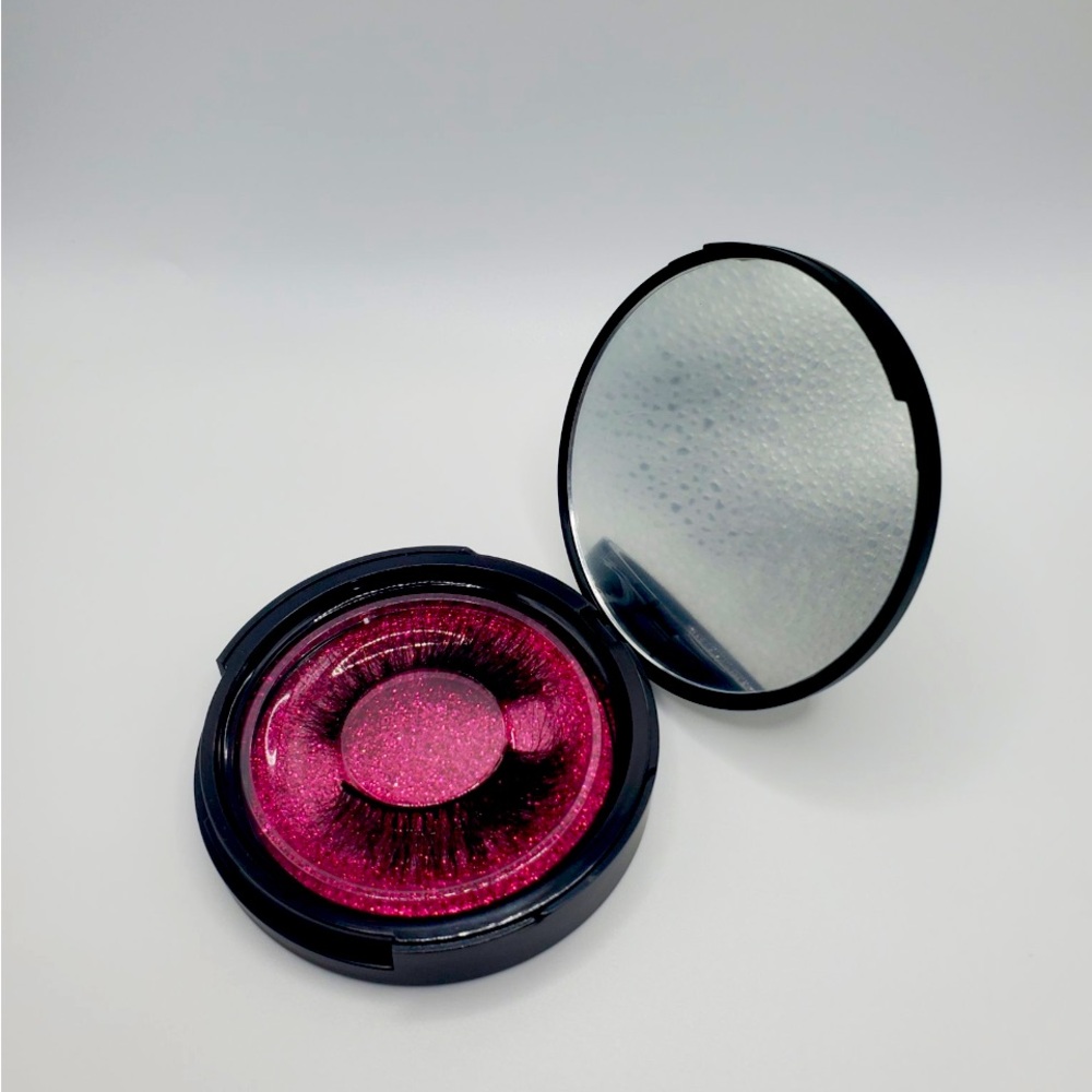 Glass Makeup Case and Wispy Eyelashes